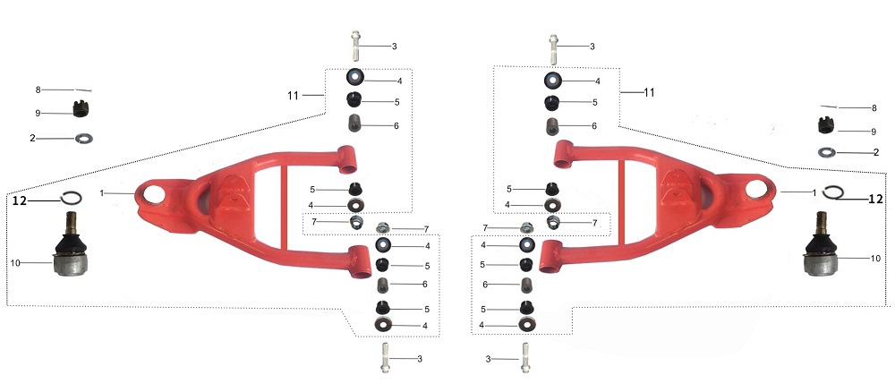 Рычаг подвески нижний