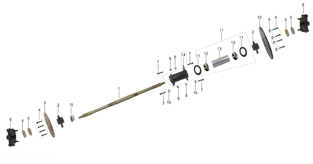 Ось задних колес