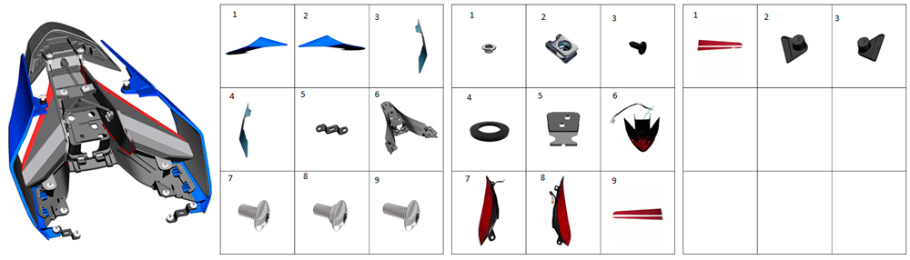 Облицовка хвостовой части (синяя)
