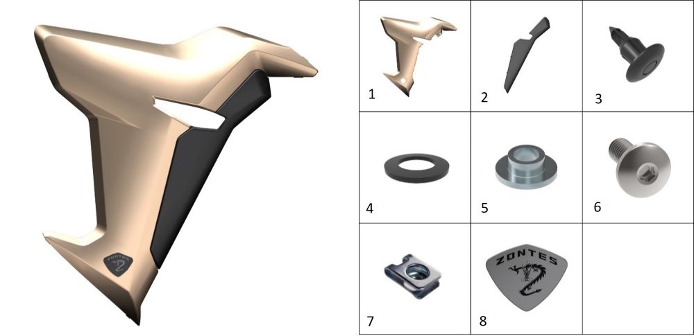Пластик боковой правый (золотой цвет)