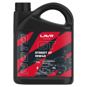 Масло моторное LAVR MOTO GT STREET 4T 10W40 (4л) синт Ln7726