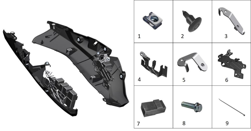 Крепеж ластика заднего бокового внутреннего