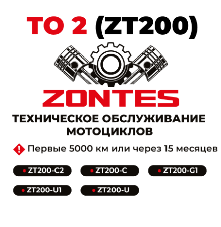 ТО-2 мотоциклов Zontes ZT200