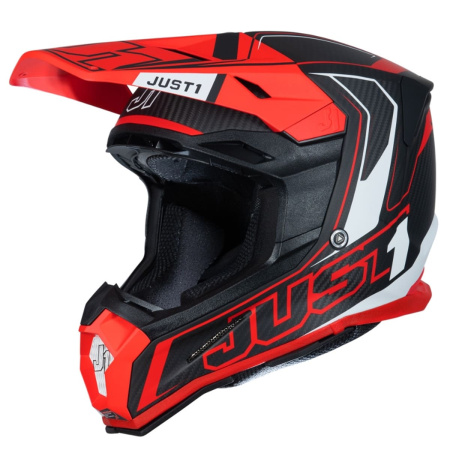 Шлем кроссовый JUST1 J22 Carbon Fluo (карбон/красный/матовый, M, 1560035-880-8618)