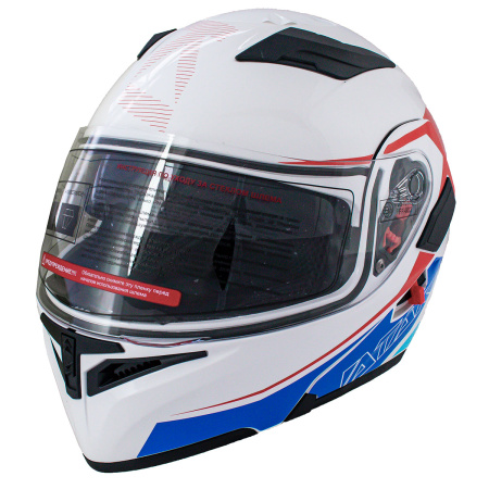 Шлем модуляр ATAKI JK902 Spot (красный/синий/белый глянцевый, S, 1560463-598-2661)