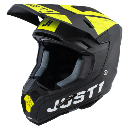 Шлем кроссовый JUST1 J22 Carbon Adrenaline  (черный/Hi-Vis желтый матовый, M, 1560035-880-3252)