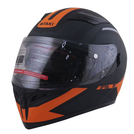 Шлем интеграл ATAKI JK316 Route (черный/оранжевый матовый, S, 020229-825-8708)