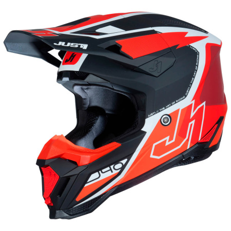 Шлем кроссовый JUST1 J40 FLASH (красный/белый матовый, M, 1560035-880-1919)