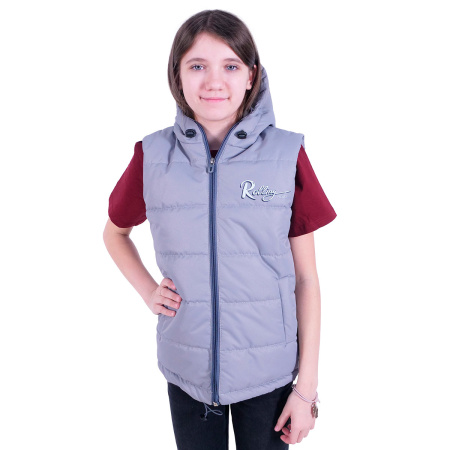 Жилет с капюшоном ROLLING MOTO KIDS (серый, 134см, 6430474-806-5725)