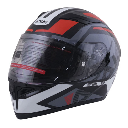 Шлем интеграл ATAKI JK316 Route (серый/красный/глянцевый, L, 020229-825-1520)