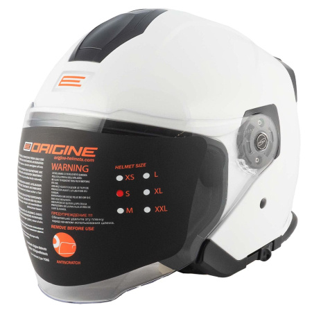 Шлем открытый со стеклом ORIGINE PALIO Solid (белый глянцевый, XS, 020035-823-4193)