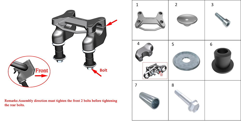 Кронштейн крепления руля(темно-серый матовый)1