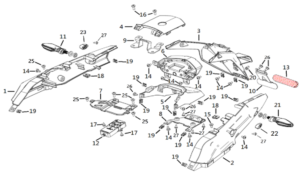 Пластик заднего крыла