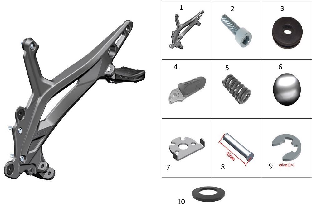 Кронштейн подножек левый