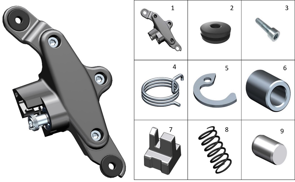 Кронштейн задней правой подножки