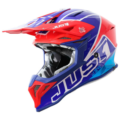 Шлем кроссовый JUST1 J39 THRUSTER (синий/белый/красный глянцевый, XS, 1560035-880-1096)