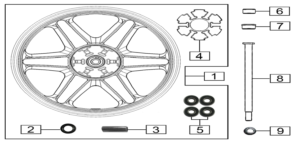 Заднее колесо (литой диск)