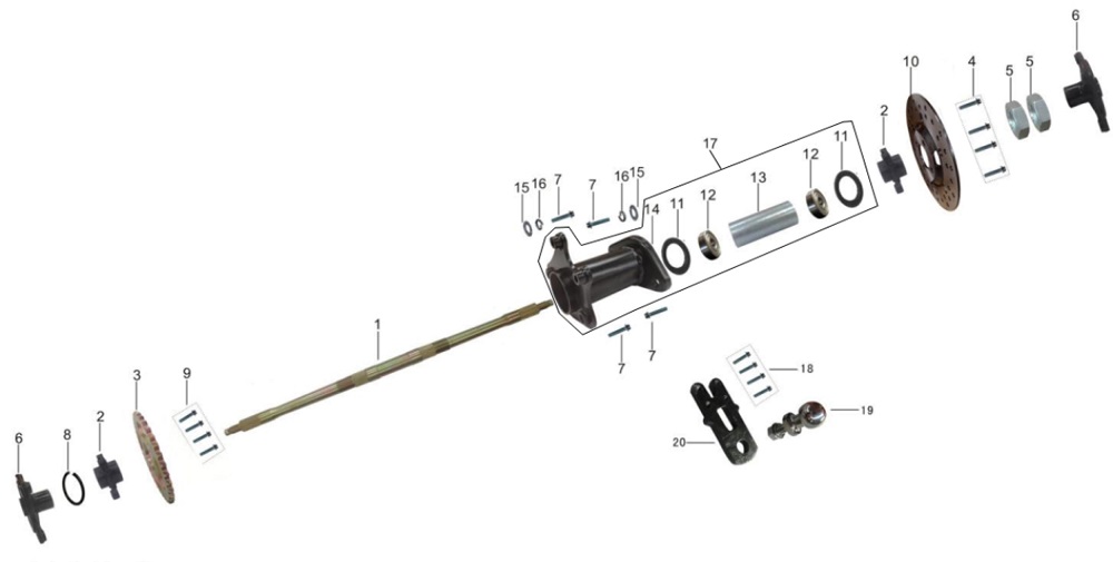 Ось задних колес