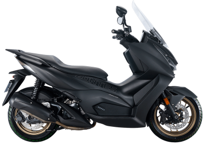 Максискутер ZONTES ZT350-D (ZT1P77MP EFI) 15/14 ПТС (черный, обрешетка, 1560537-796-8027)