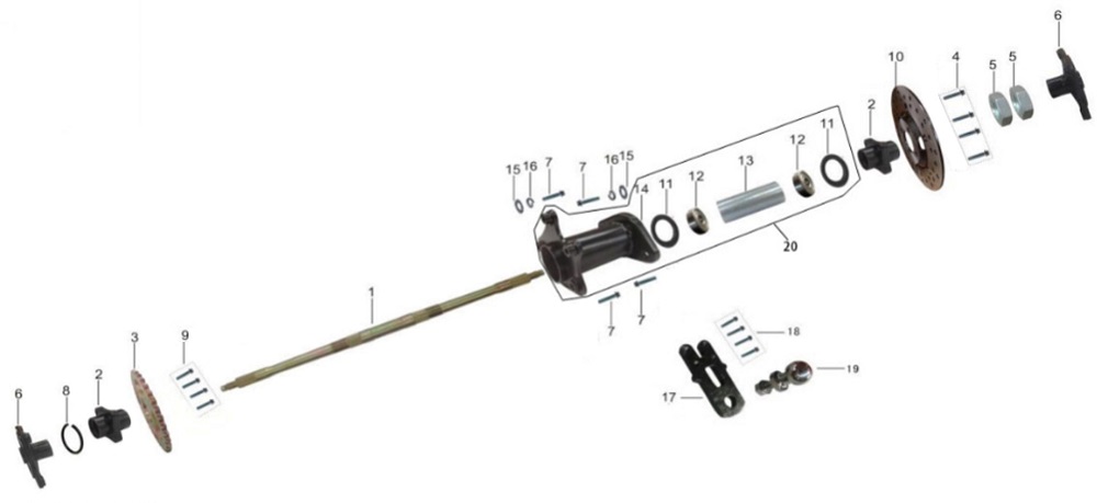 Ось задних колес