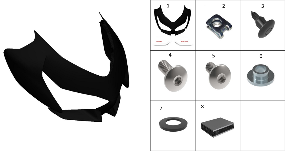 Передний декоративный обтекатель(черный)