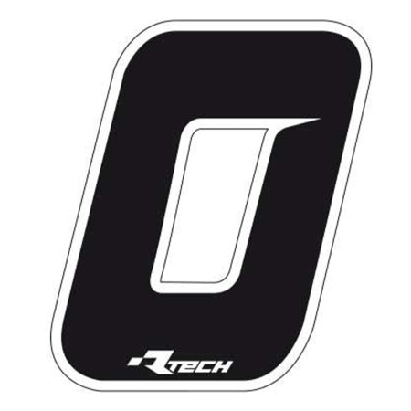 Наклейка R-TECH 14,5х11,5 см стартовый номер "0" (черный, , 040296-769-6295)